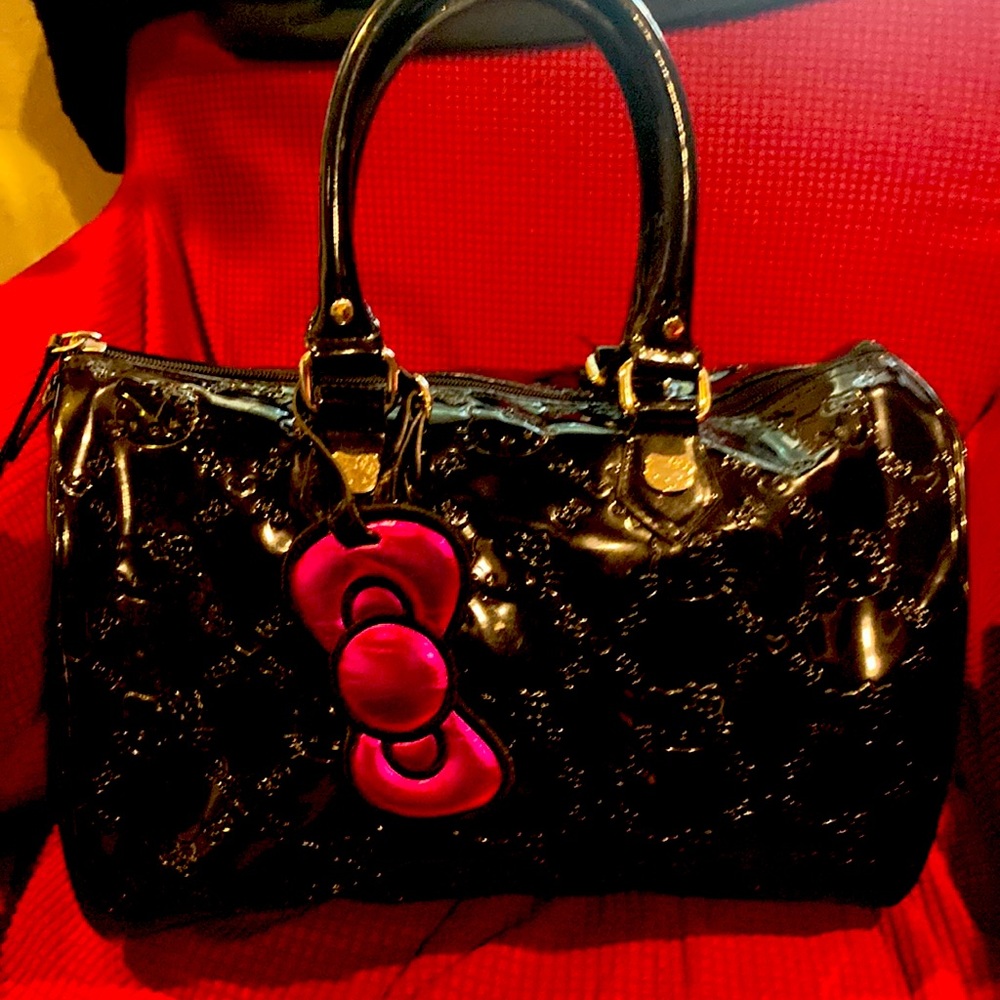 Vintage hello kitty black patent bag